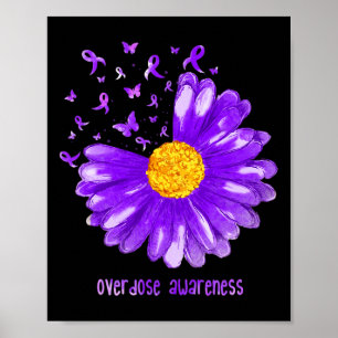 Affiche Daisy Butterfly Purple Ribbon