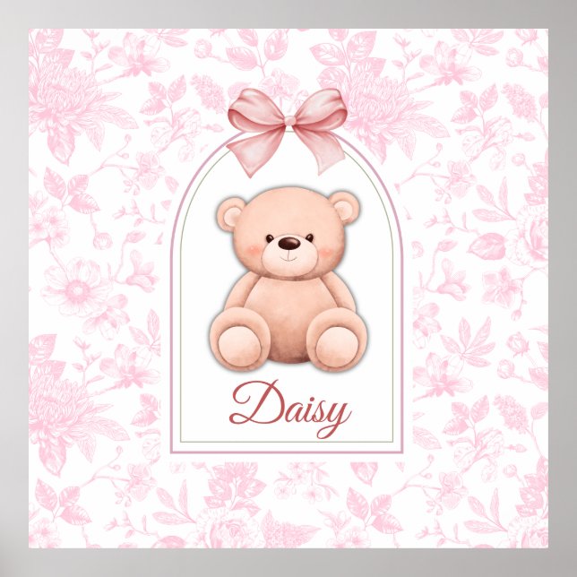 Affiche Daisy | Conception personnalisée d'ours en peluche (Devant)