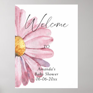 Affiche Daisy Elegant Welcome - baby shower party