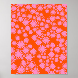 Affiche Daisy Garden 07 Rose Et Orange