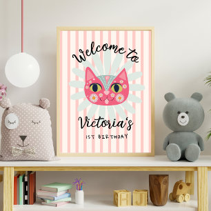 Affiche Daisy Kitty Visage Purr-fect fête d'anniversaire