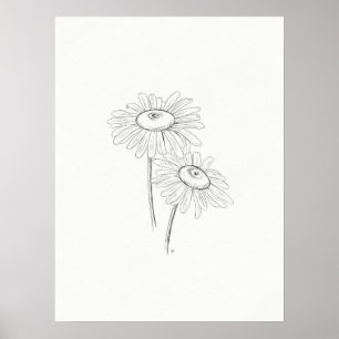Affiche Daisy Sketch Art Imprimer