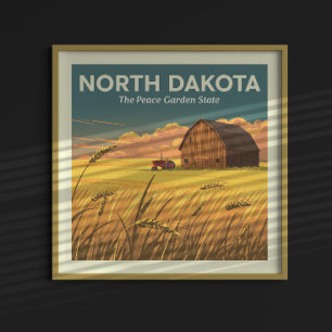 Affiche Dakota du Nord vintage