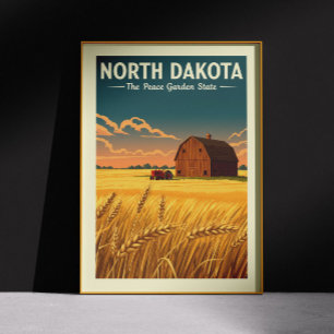 Affiche Dakota du Nord vintage