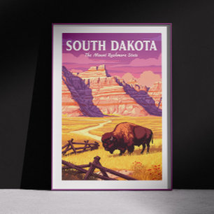 Affiche Dakota du Sud vintage