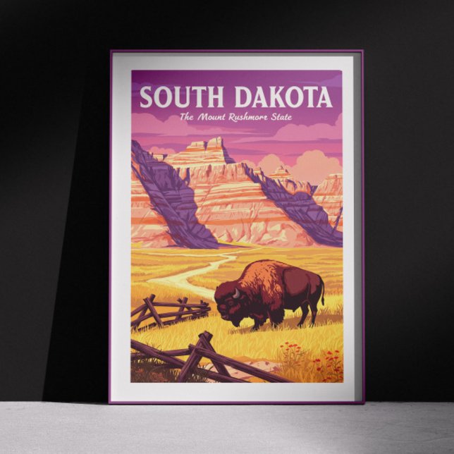 Affiche Dakota du Sud vintage (Créateur téléchargé)