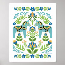 Dala chevaux Turquoises