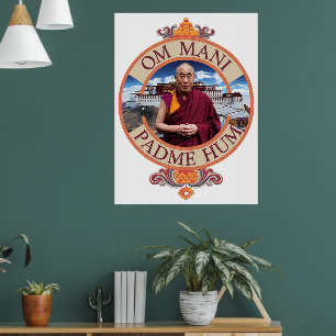 Affiche Dalaï Lama Palais Potala Om Mani Padme Hum