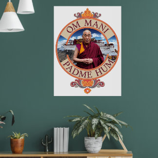 Affiche Dalaï Lama Palais Potala Om Mani Padme Hum
