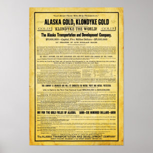 Affiche d'Alaska vintage de voyage de fièvre de