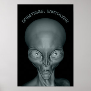 Affiche d'Alien UFO de texte personnalisé