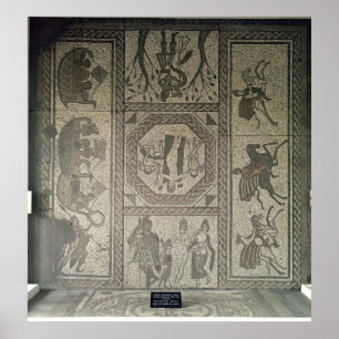 Affiche Dallage en mosaïque de la villa romaine à Low