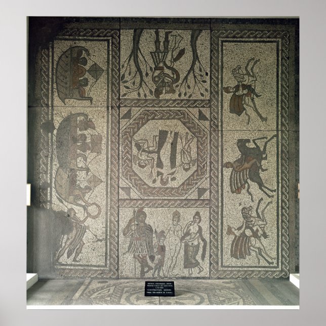 Affiche Dallage en mosaïque de la villa romaine à Low (Devant)