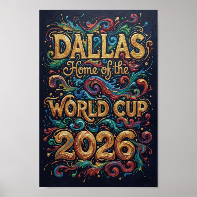 Affiche Dallas Maison de la Coupe du Monde 2026  Typograph (Devant)