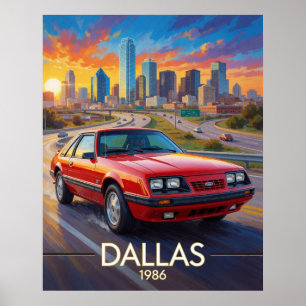Affiche Dallas Texas Performance sur Route 1986