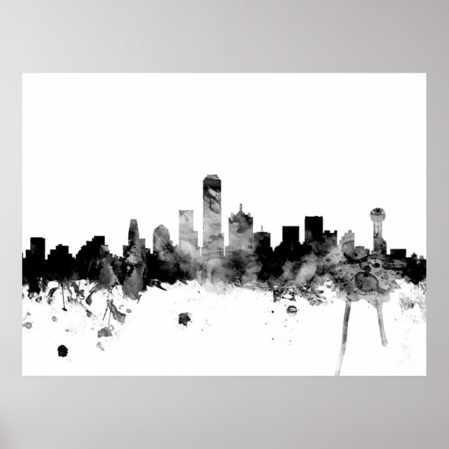 Affiche Dallas Texas Skyline (Devant)