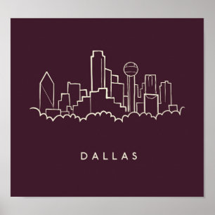 Affiche Dallas Texas Skyline