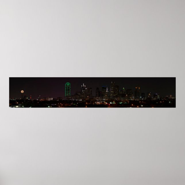 Affiche Dallas, Texas Skyline à la nuit (Devant)