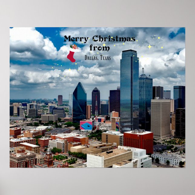 Affiche Dallas, Texas voeux de Noël (Devant)