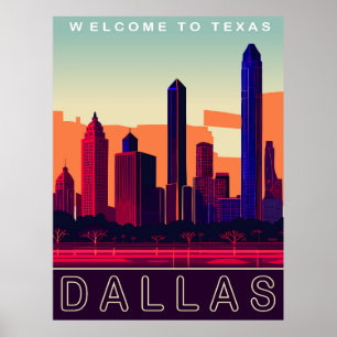 Affiche Dallas, Texas, Voyage