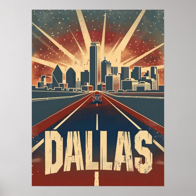 Affiche Dallas Vintage voyage Ad Art (Devant)
