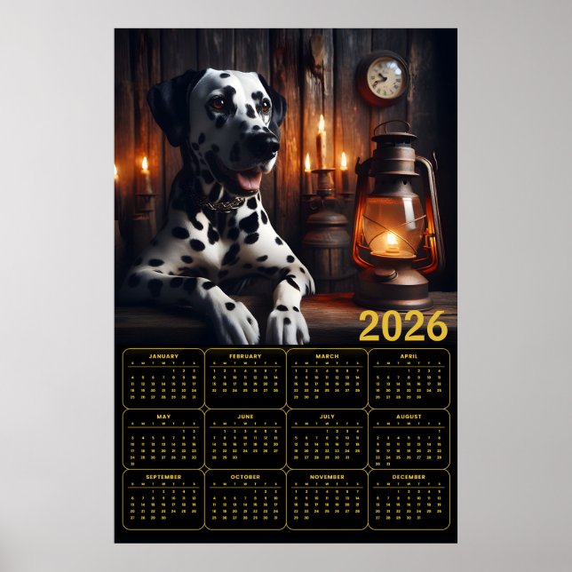 Affiche Dalmatian 2026 Rustic Calendar (Devant)