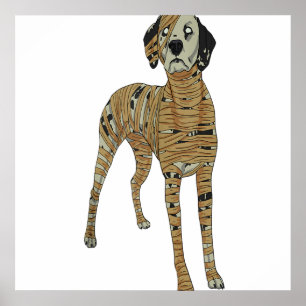 Affiche Dalmatian Dog Mummy Halloween Costume Dog Lovers T