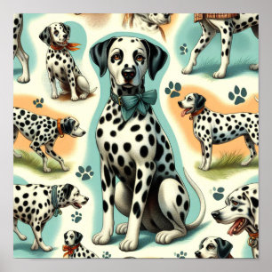 Affiche Dalmatie mignonne