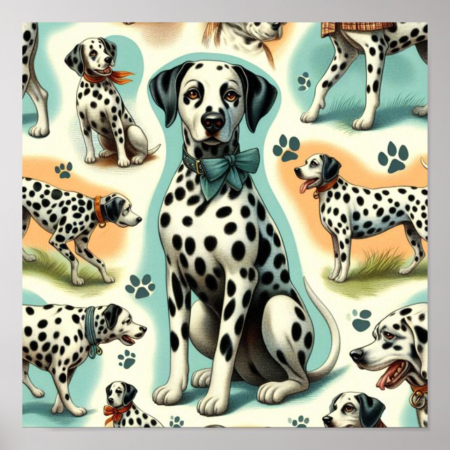 Affiche Dalmatie mignonne (Devant)