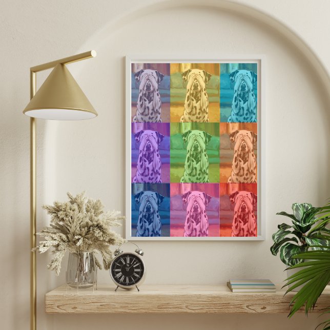 Affiche Dalmatie Pop Art Chien photo Collage de couleur Bl (Créateur téléchargé)