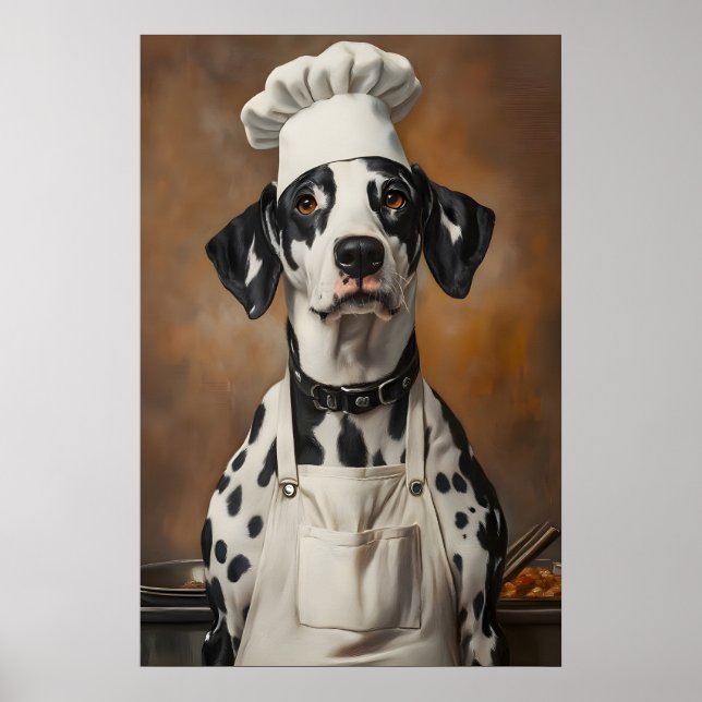 Affiche Dalmatien au Chapeau de Cuisinier, Affiche (Devant)