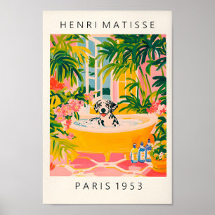 Affiche Dalmatien Dans Une Baignoire, Amusante Salle De Ba