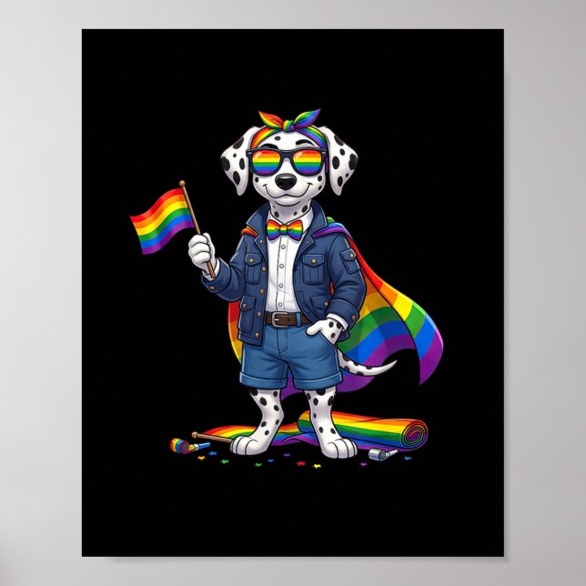 Affiche Dalmatien drôle LGBT Arc-en-ciel Fierté Lesbienne  (Devant)