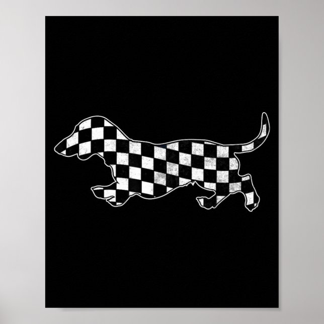 Affiche Dalmatien Teckel Rétro Chien de Course Teckel (Devant)
