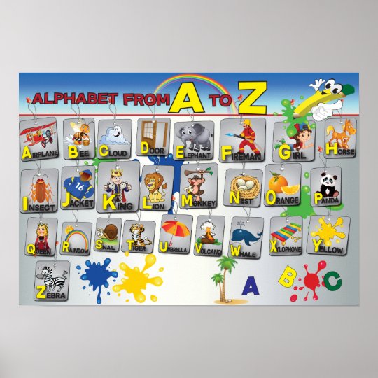 Affiche d'alphabet de grammaire anglaise poster