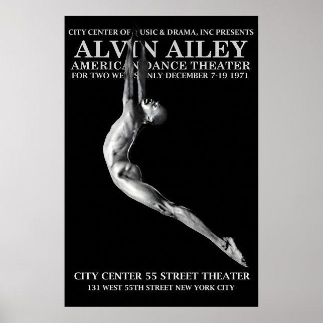 Affiche d'Alvin Ailey 1971 Modern Dance impression (Devant)