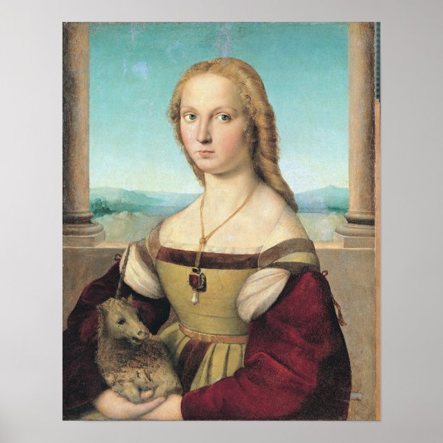 Affiche dama col liocorno ou Lady avec Unicorn (Devant)