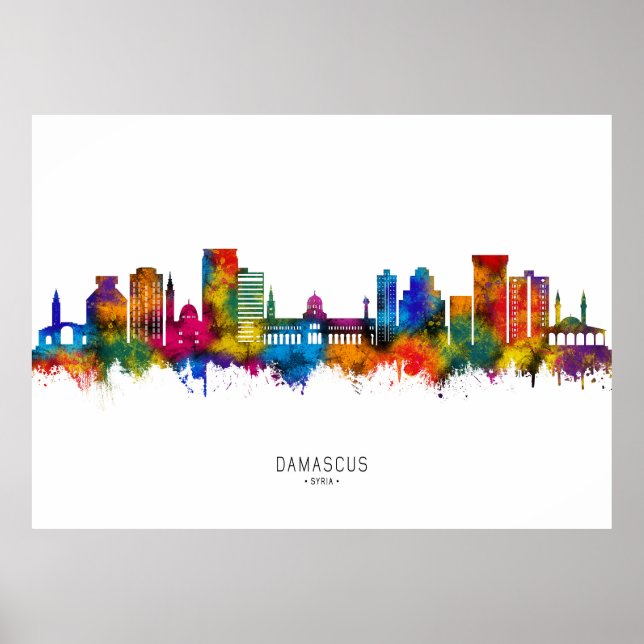 Affiche Damas Syria Skyline (Devant)