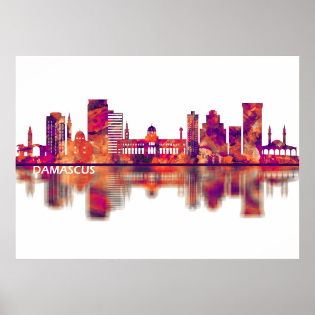 Affiche Damas Syria Skyline (Devant)