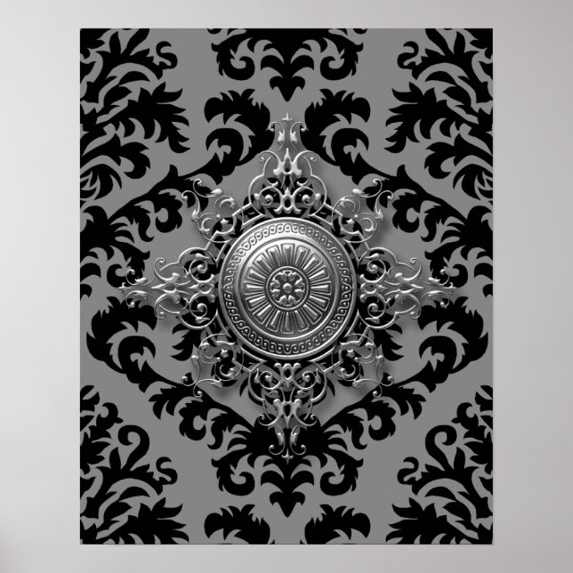 Affiche Damask Design, médaillon Filigree (Devant)