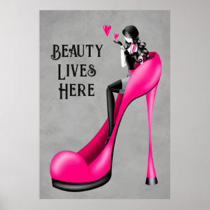 Affiche Dame à la mode à Stiletto