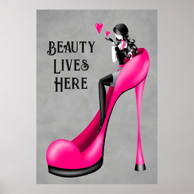 Affiche Dame à la mode à Stiletto (Devant)