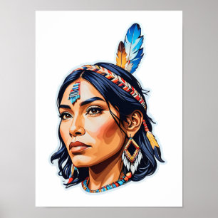 Affiche Dame amérindienne