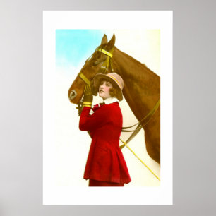 Affiche Dame avec cheval