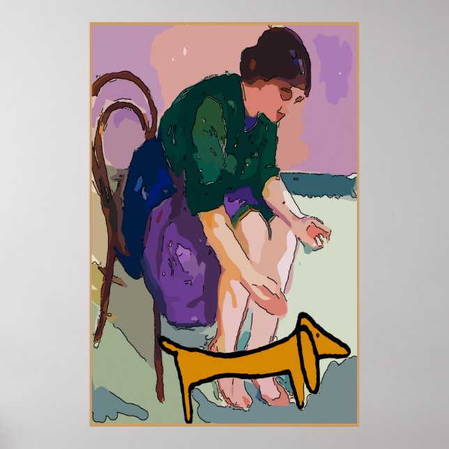 Affiche Dame avec Dachshund (Devant)