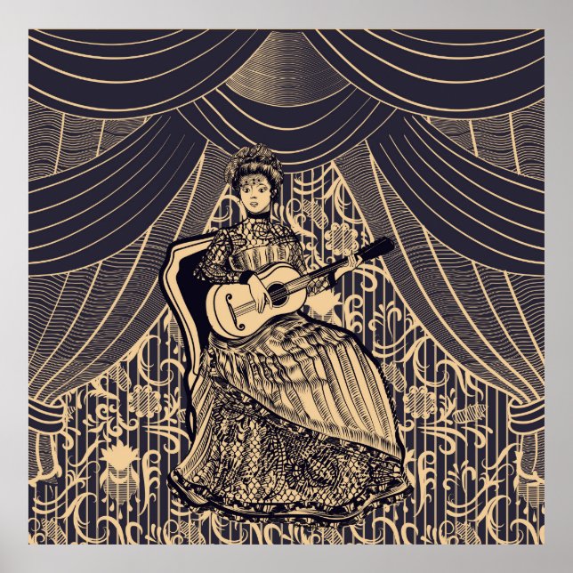 Affiche Dame avec guitare (Devant)