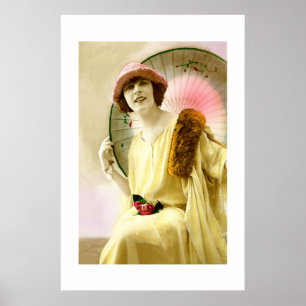 Affiche Dame avec parasol