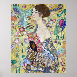 Affiche Dame avec un ventilateur, Gustav Klimt