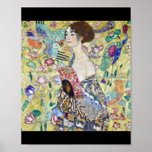 Affiche Dame avec un ventilateur, Gustav Klimt