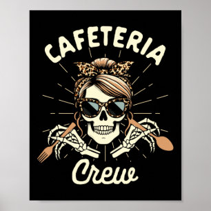 Affiche Dame de cantine travailleuse de cafétéria équipe s